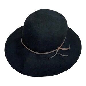 Aritzia Talula Baylis 100% Wool Floppy Black Hat Size M/L‎